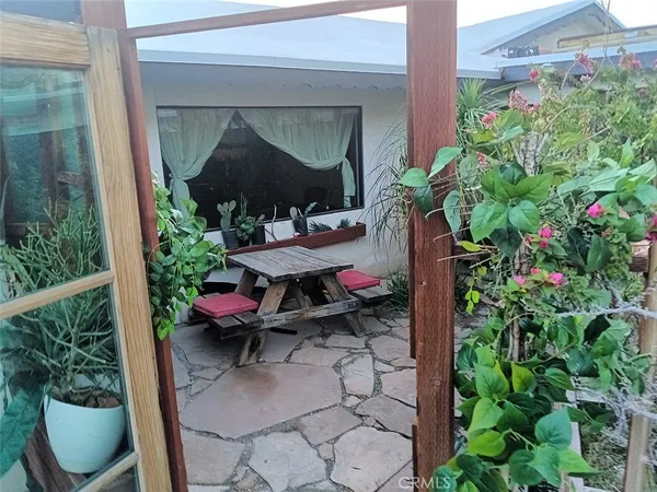 a outdoor space with furniture