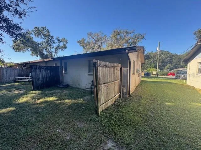 a view of backyard and tree