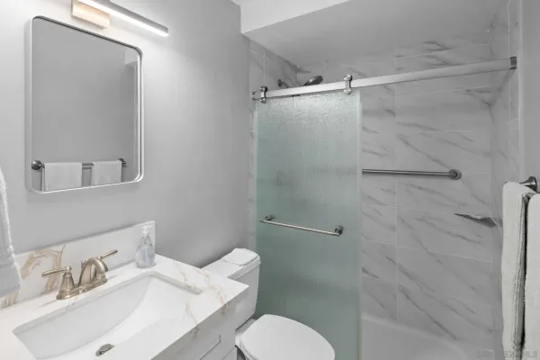 a bathroom with a sink and a toilet