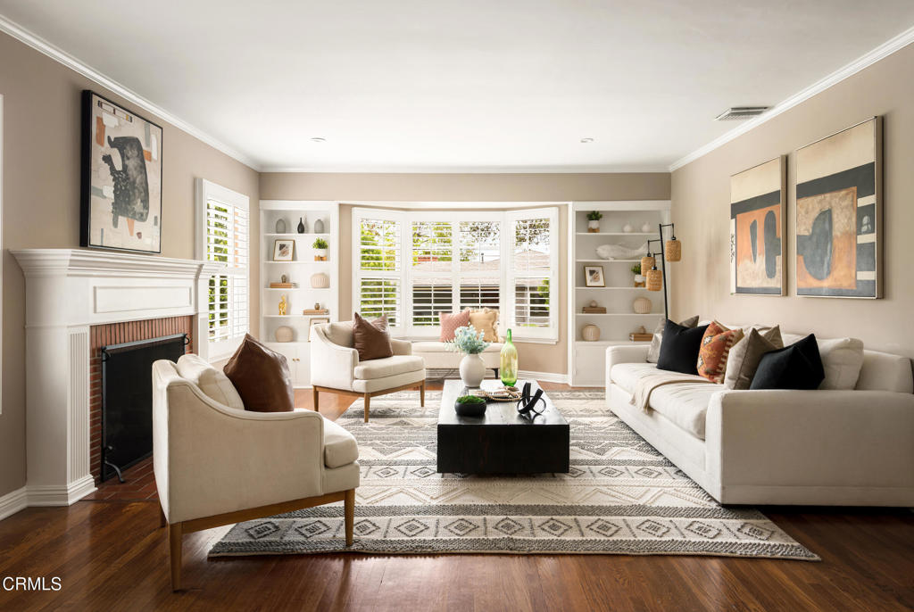 1873 North Harding Avenue Altadena, CA 91001 - Photo 6 of 55 a living room with furniture large window and a fireplace