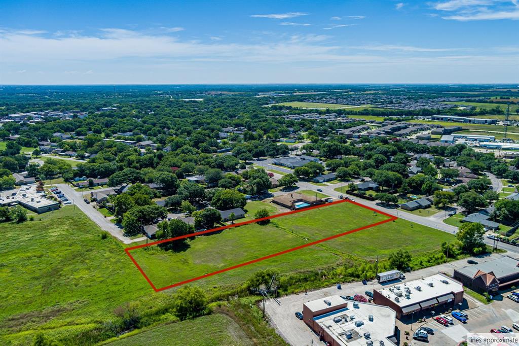 0 East Van Alstyne Parkway Van Alstyne, TX 75495 - Photo 26 of 28 Aerial view of property and surrounding area featuring property boundaries highlighted