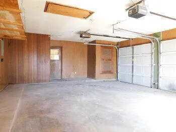 an empty room with closet