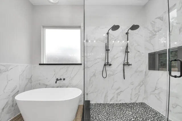 a bathroom with a shower