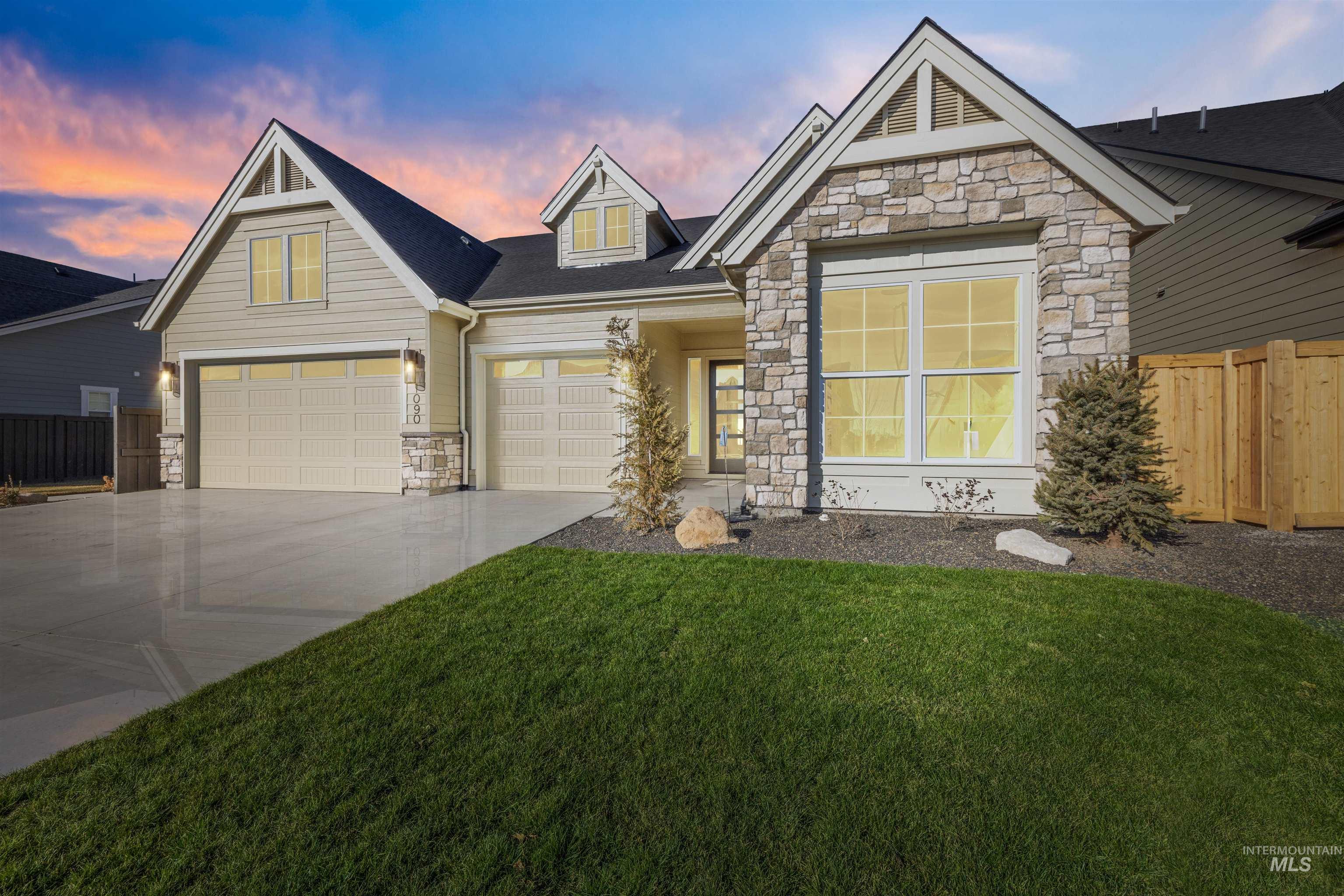 1090 East Crescendo Street Meridian, ID 83642 - Photo 47 of 50 Craftsman house with stone siding and concrete driveway