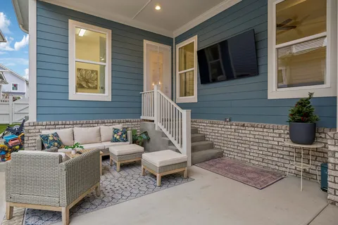 a front view of a building with street view