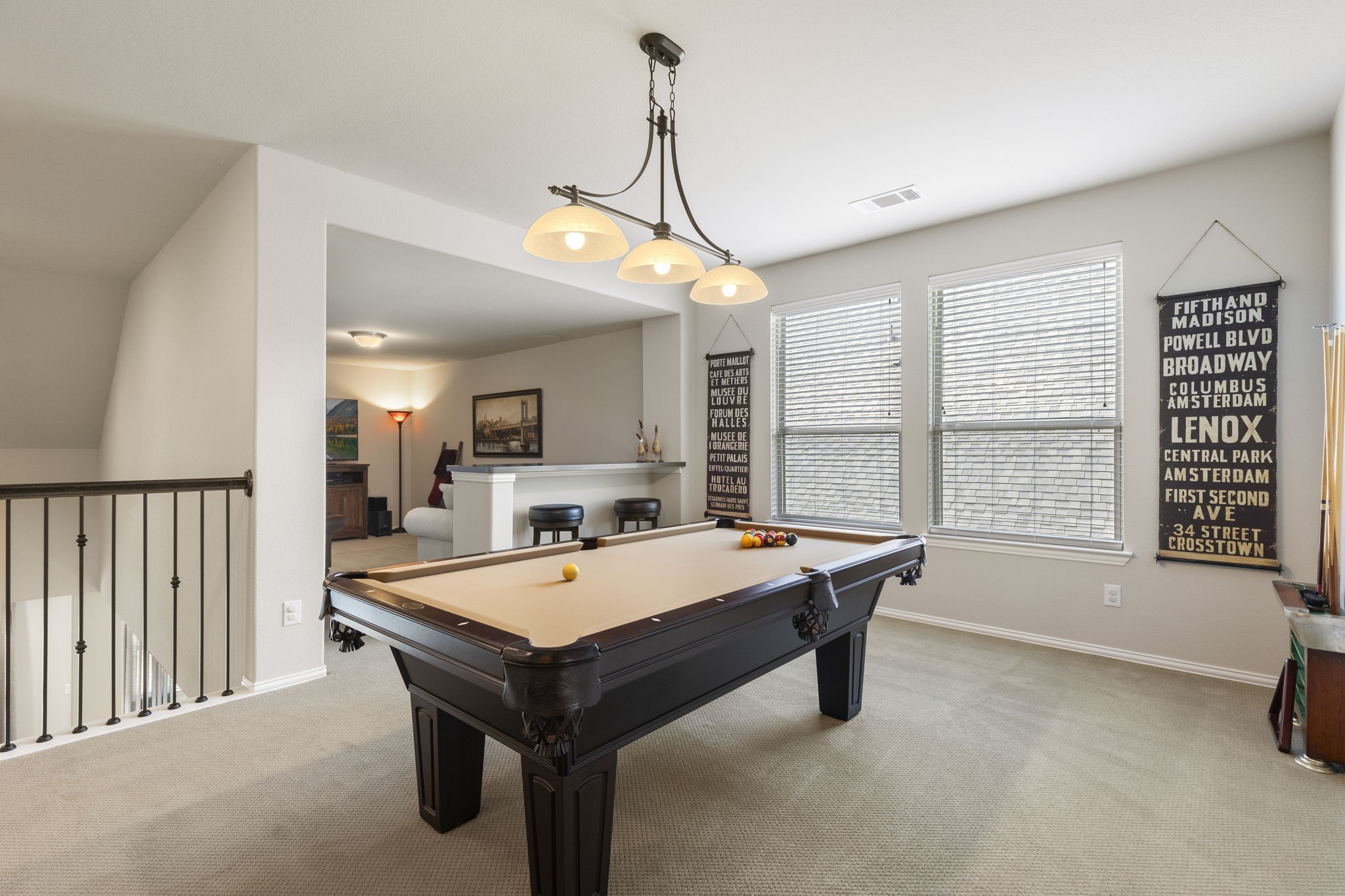 1030 Bat Hawk Court Conroe, TX 77385 - Photo 34 of 47 a room with pool table and windows