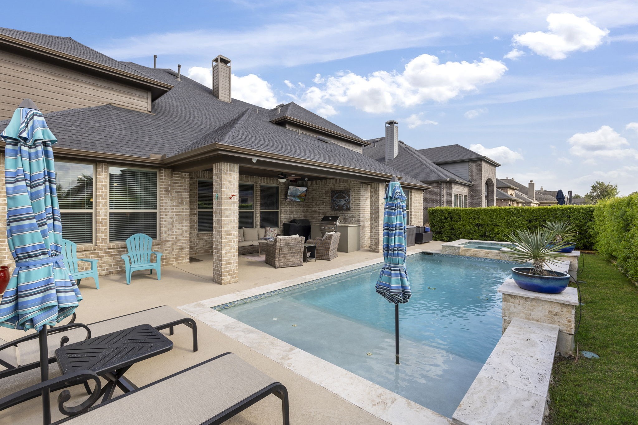 1030 Bat Hawk Court Conroe, TX 77385 - Photo 6 of 47 a front view of house with yard and outdoor seating