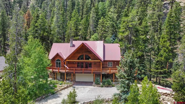 an aerial view of a house
