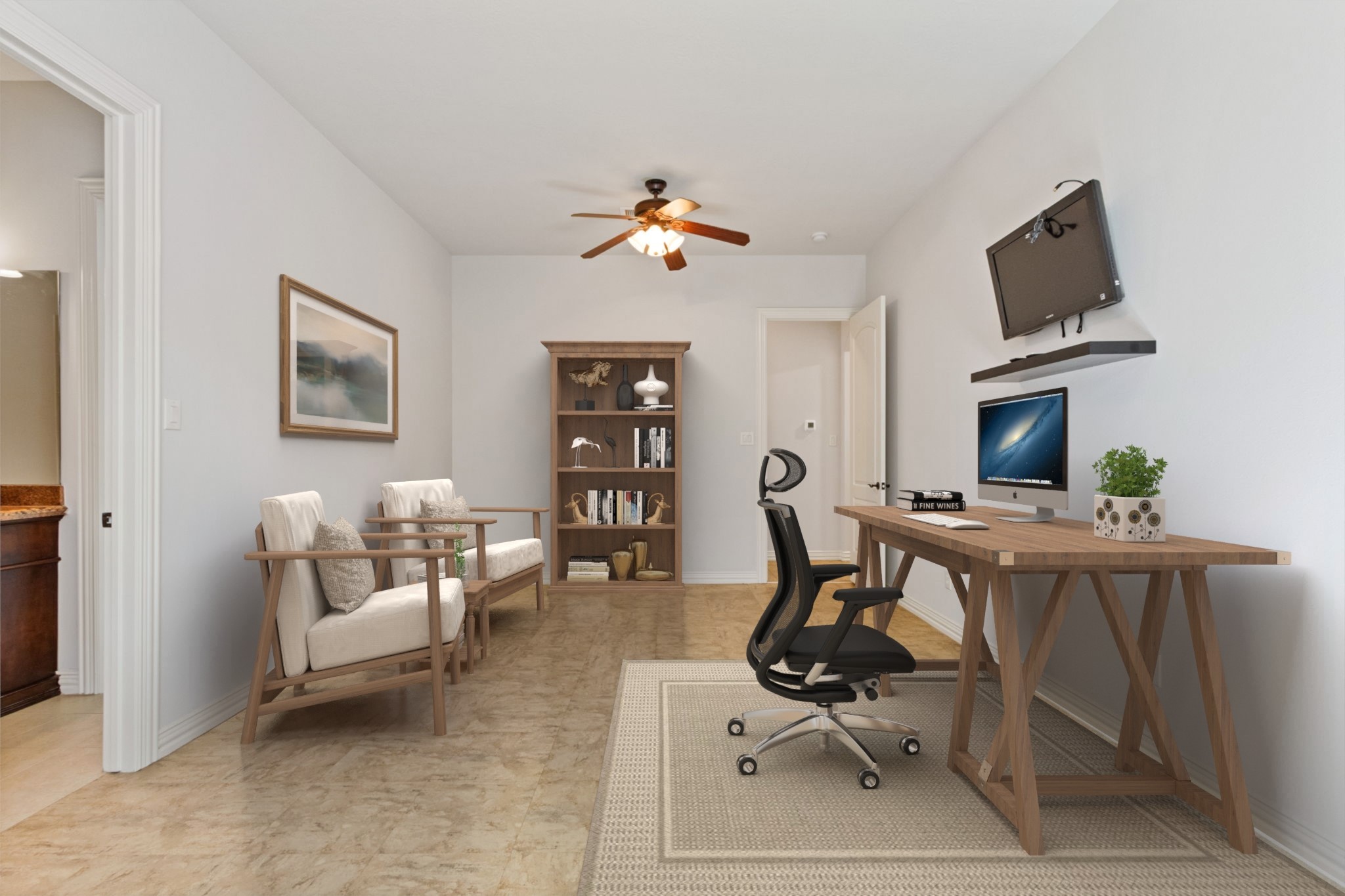 28007 Hickory Court Magnolia, TX 77355 - Photo 27 of 49 a work room with furniture a flat screen tv and a window