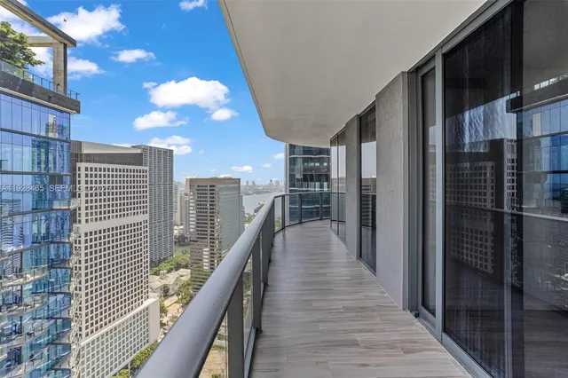 a view of a balcony with a rug