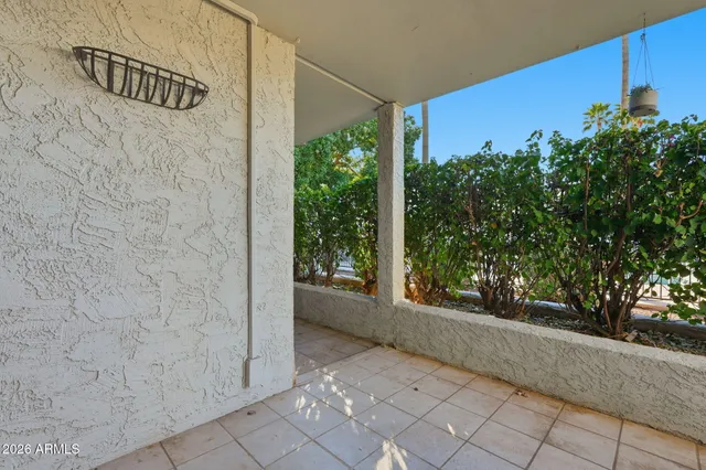 a view of a door and an outdoor space
