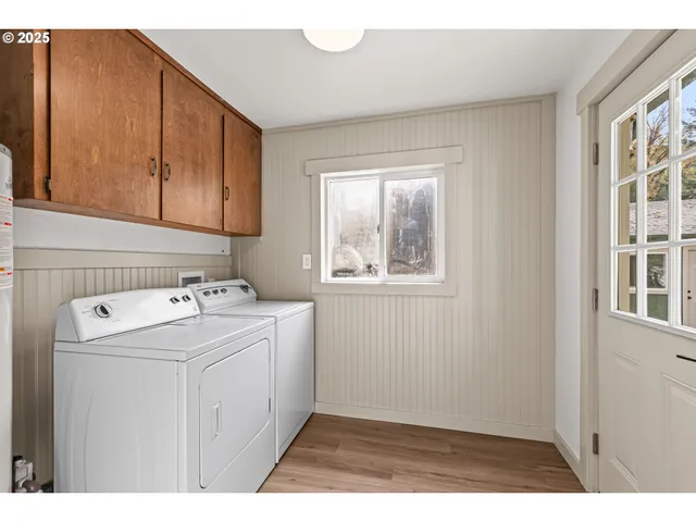 a backyard of a house with lots of green space