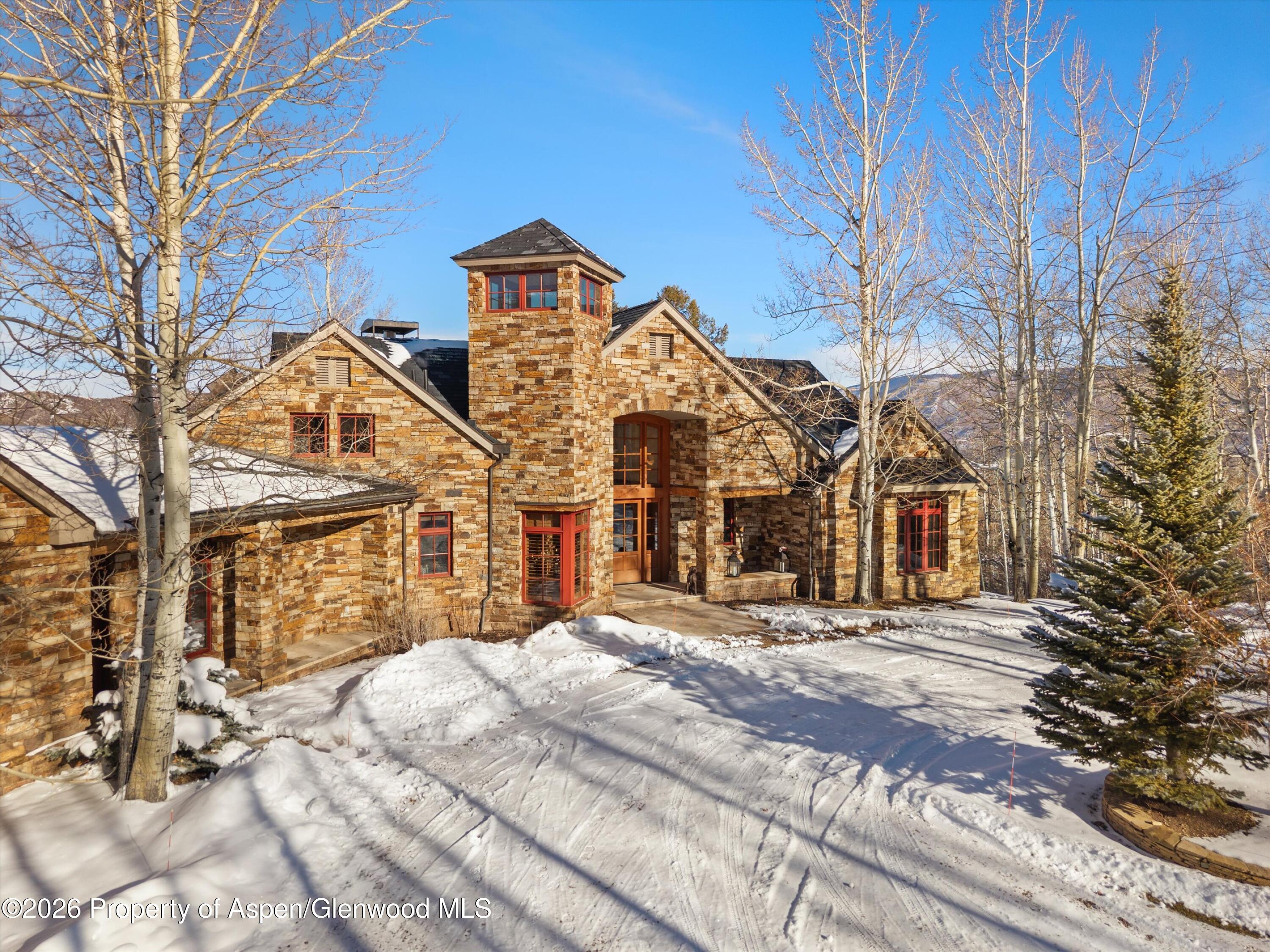 971 Cluny Road Aspen, CO 81611 - Photo 36 of 39 a front view of a house with a yard