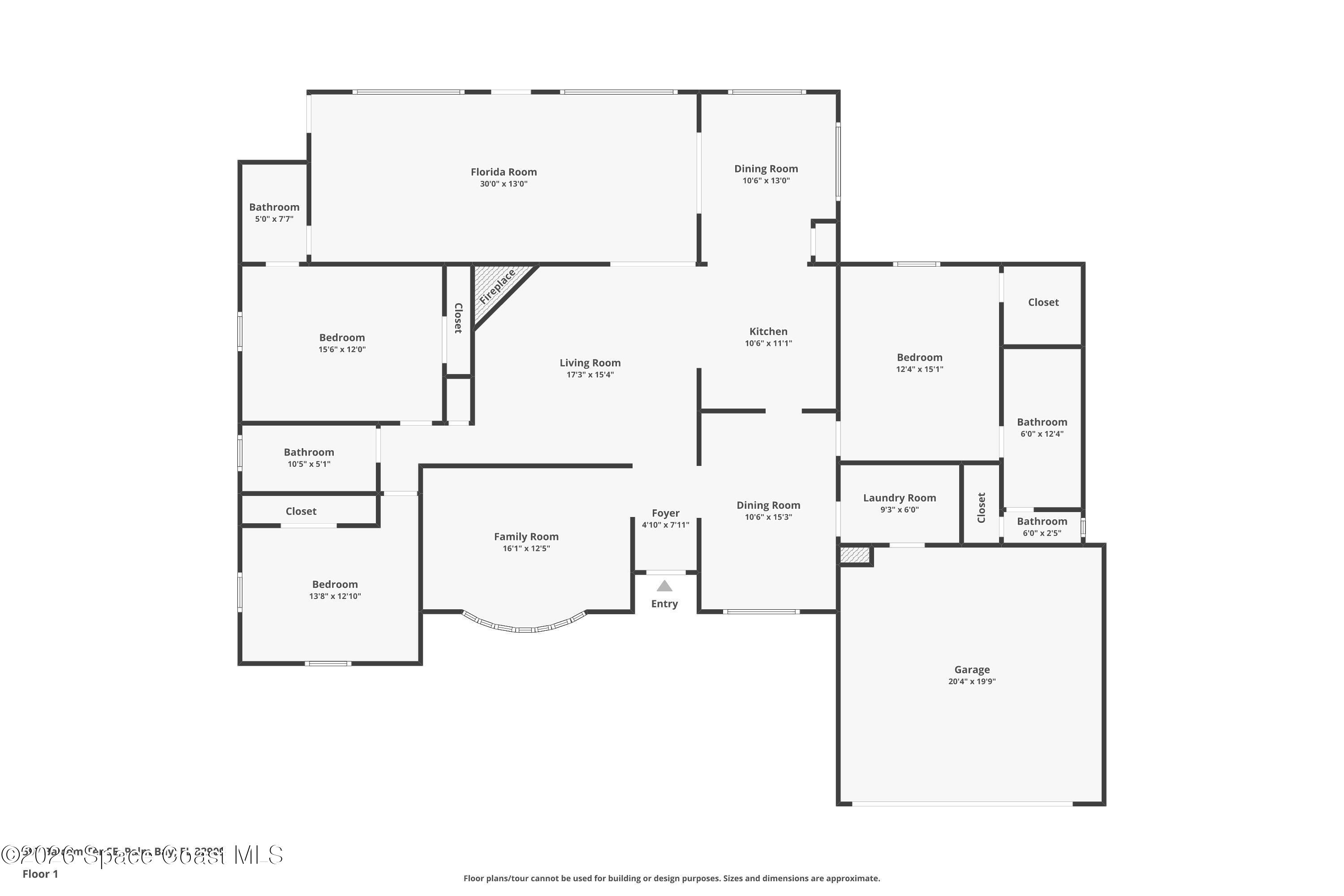 597 Balcom Terrace Southeast Palm Bay, FL 32909 - Photo 47 of 47 Floor Plan