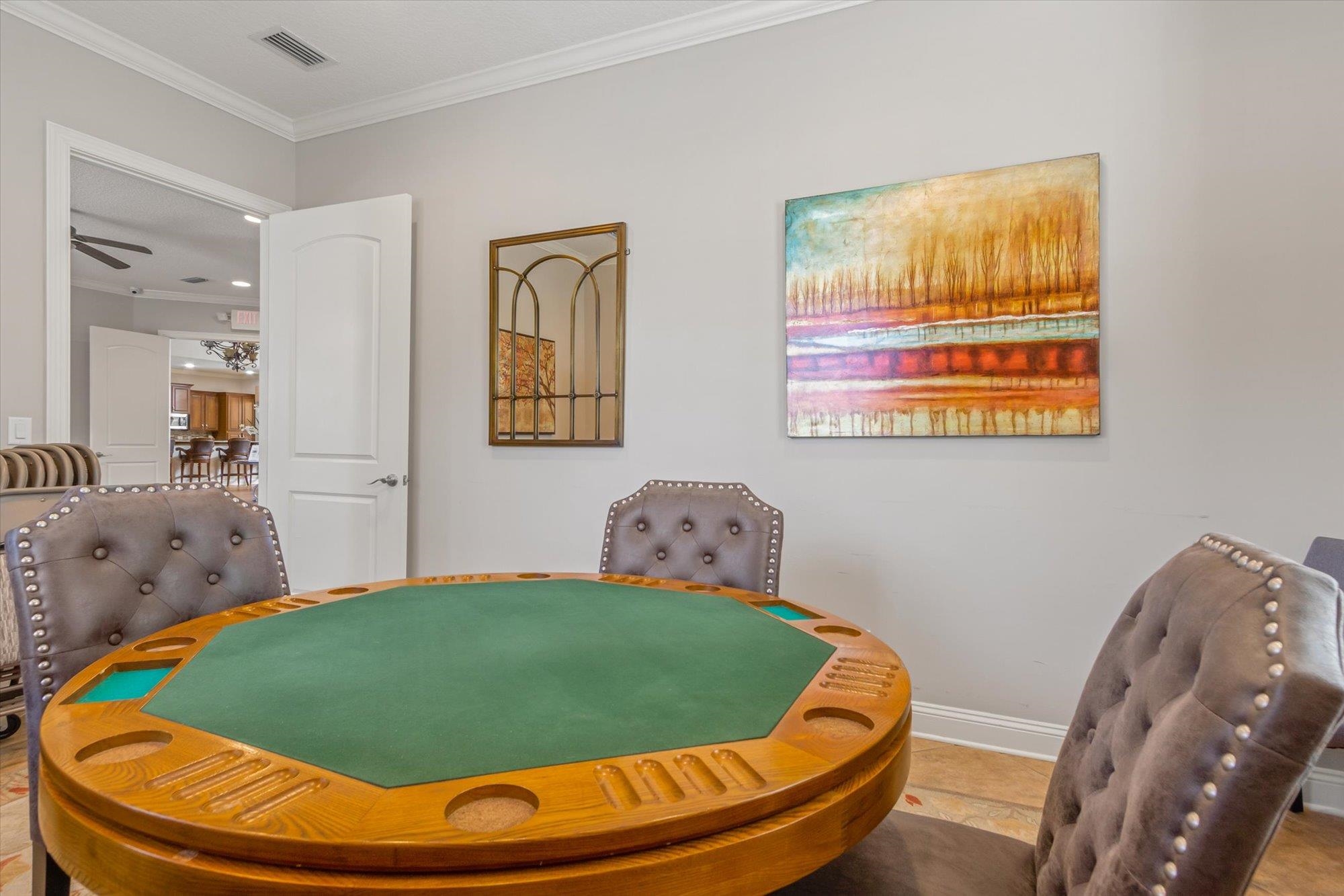82 Timoga Trail St. Augustine, FL 32084 - Photo 53 of 62 Recreation room with crown molding and a ceiling fan