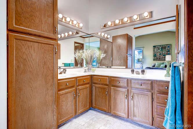 8205 Sweet Water Road Lone Tree, CO 80124 - Photo 18 of 33 a spacious bathroom with a sink and a mirror