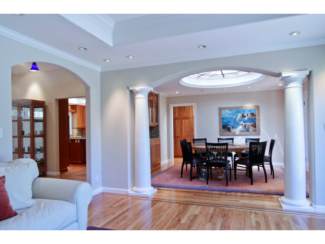 205 Galli Drive Los Altos, CA 94022 - Photo 5 of 20 a view of a dining room with furniture and chandelier