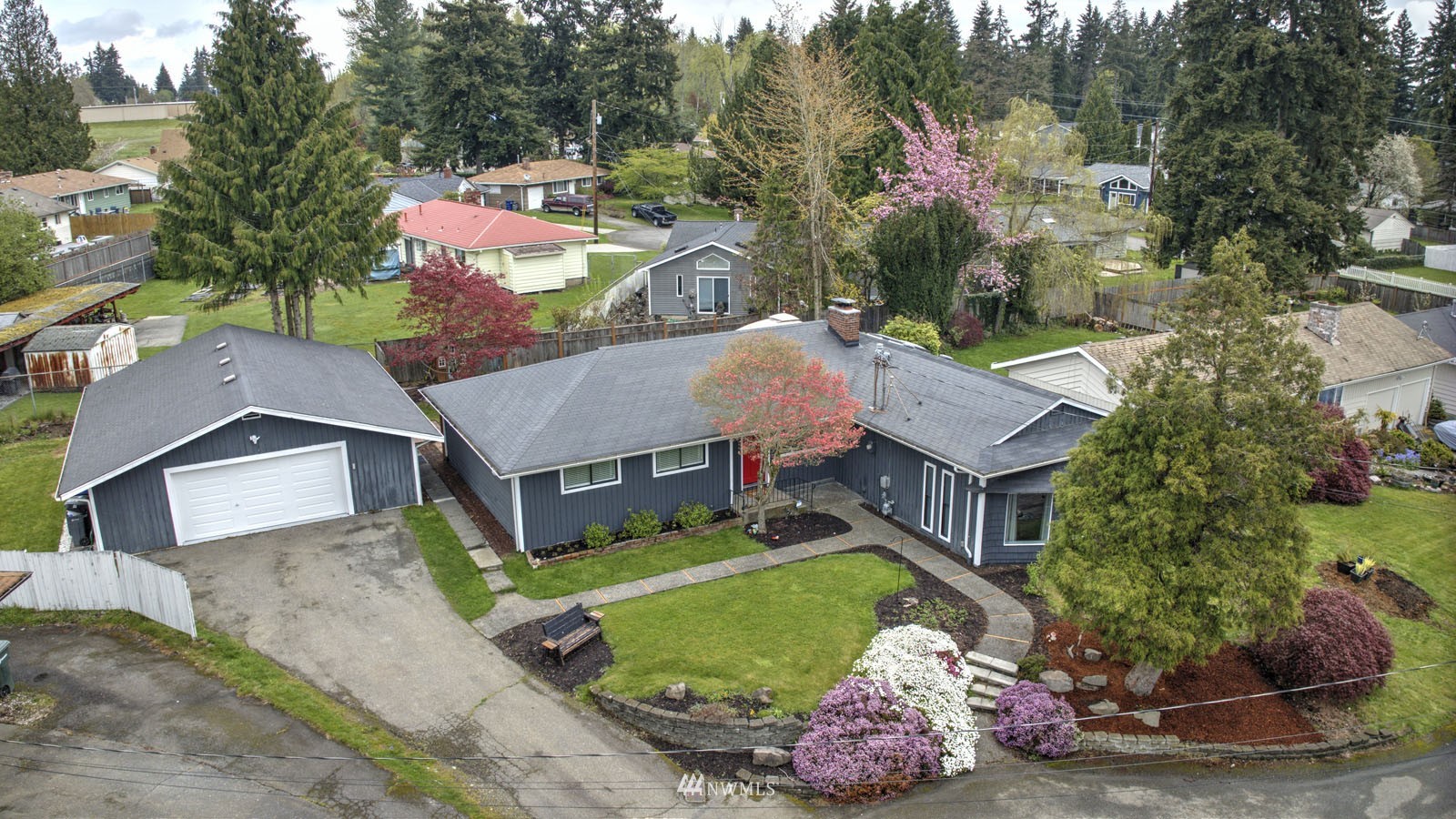 123 234th Street Southwest Bothell, WA 98021 - Photo 37 of 38 an aerial view of a house with a garden