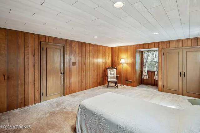 a view of a room with a large window