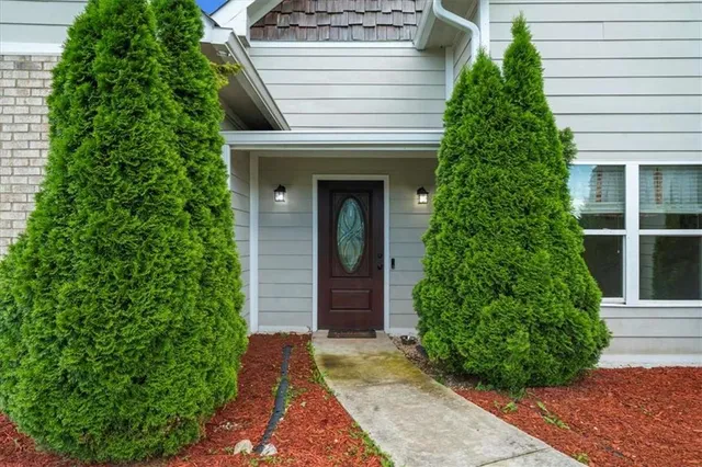 a front view of a house