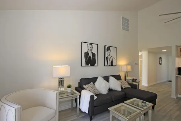 a living room with furniture