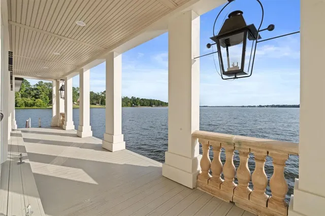 a view of lake from balcony