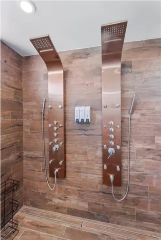 a bathroom with a shower