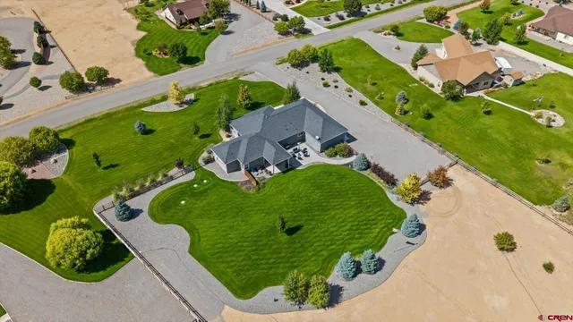an aerial view of a house