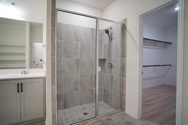 a living room with projector