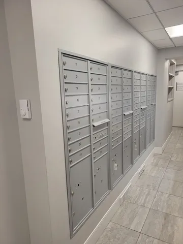 a view of a door and a street