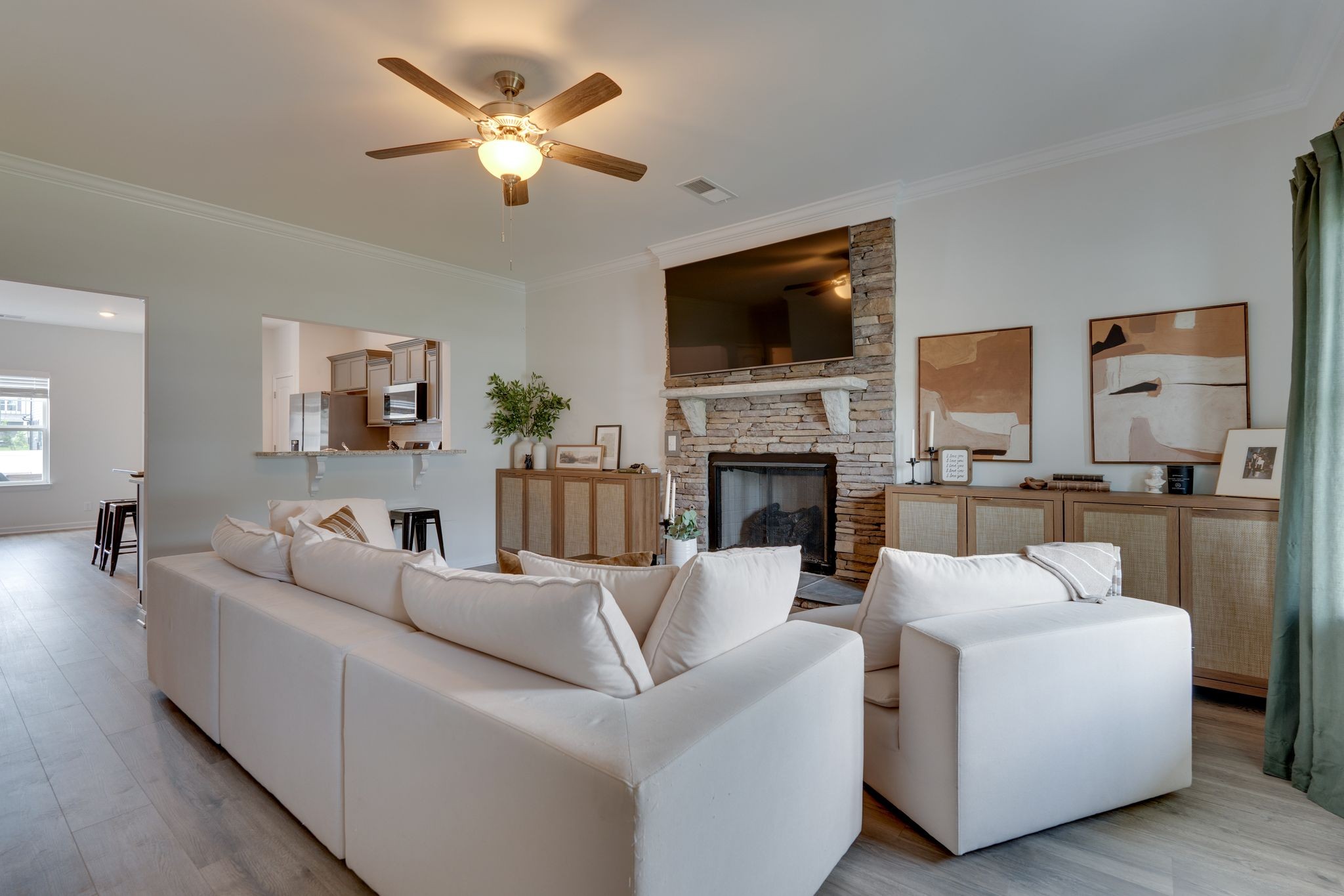 3229 Chatfield Drive Murfreesboro, TN 37129 - Photo 4 of 26 a living room with furniture fireplace and a flat screen tv
