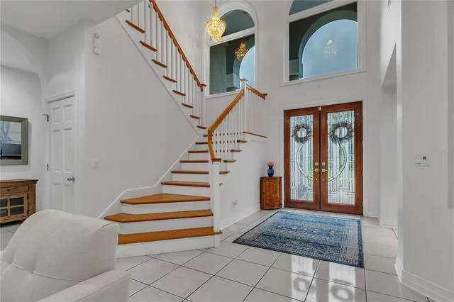 a living room with furniture and a couch