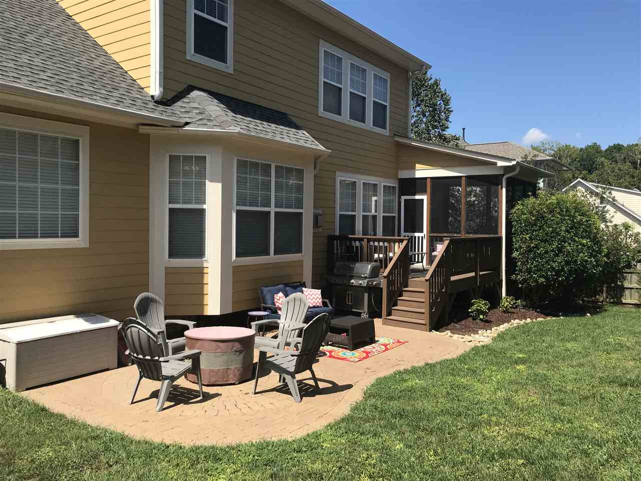 10108 2nd Star Court Raleigh, NC 27613 - Photo 17 of 23 Fenced backyard with 3 entertaining areas- screened porch, deck & patio. Exterior Back