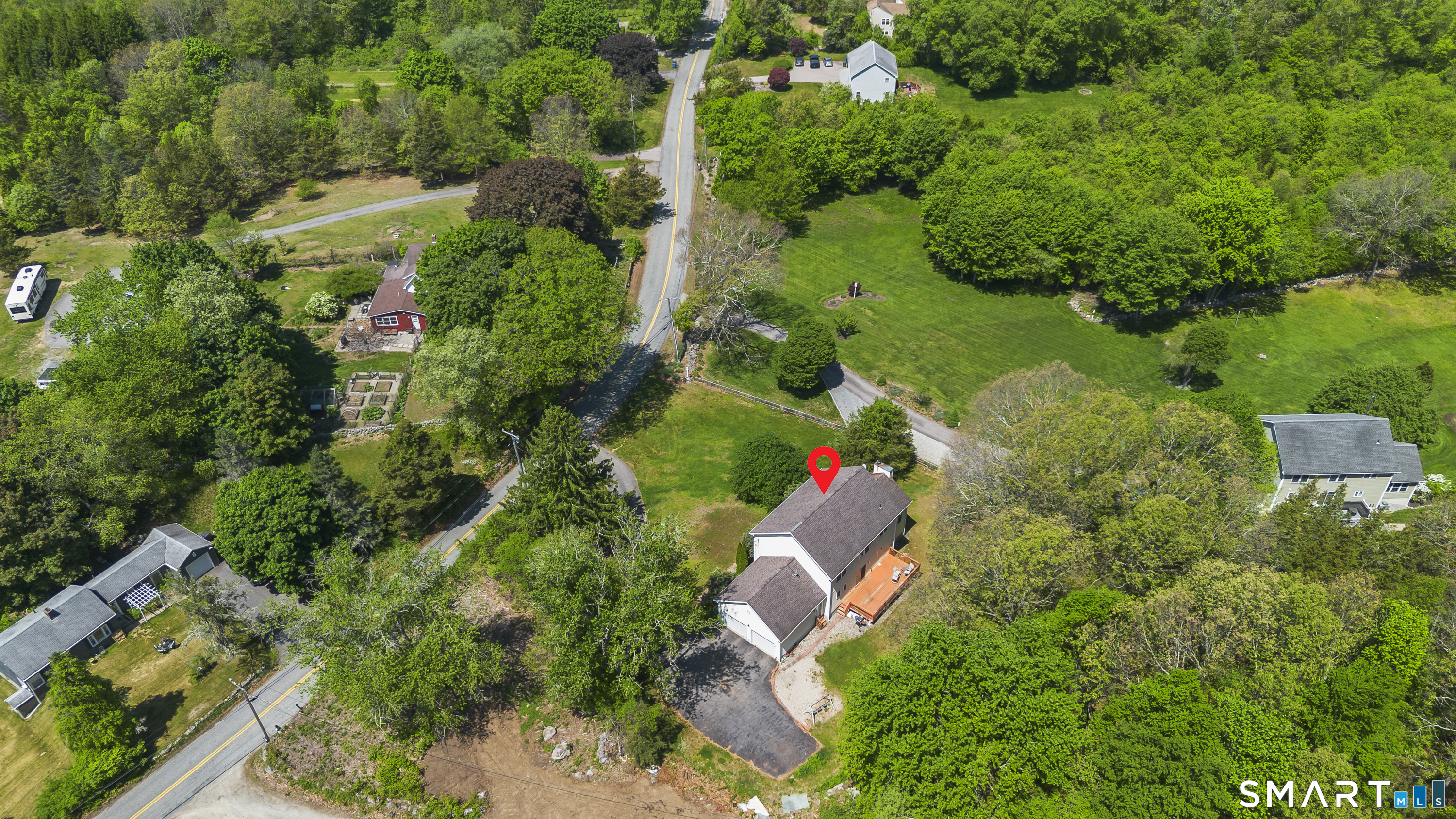 52 Middle Road Preston, CT 06365 - Photo 39 of 39 an aerial view of residential house with outdoor space and trees all around