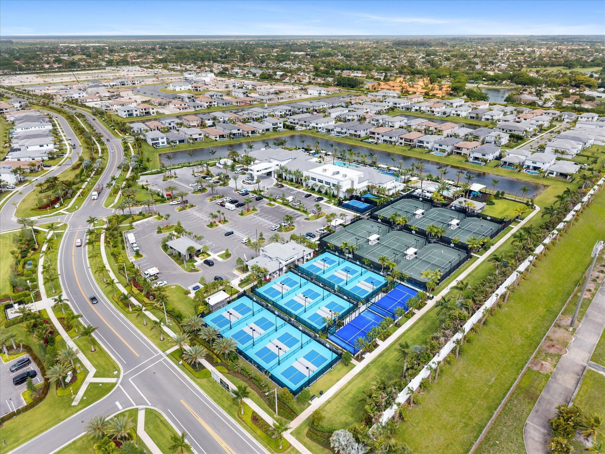 9273 Sunflower Mdw Road Boca Raton, FL 33434 - Photo 34 of 39 Aerial Clubhouse + Pickleball