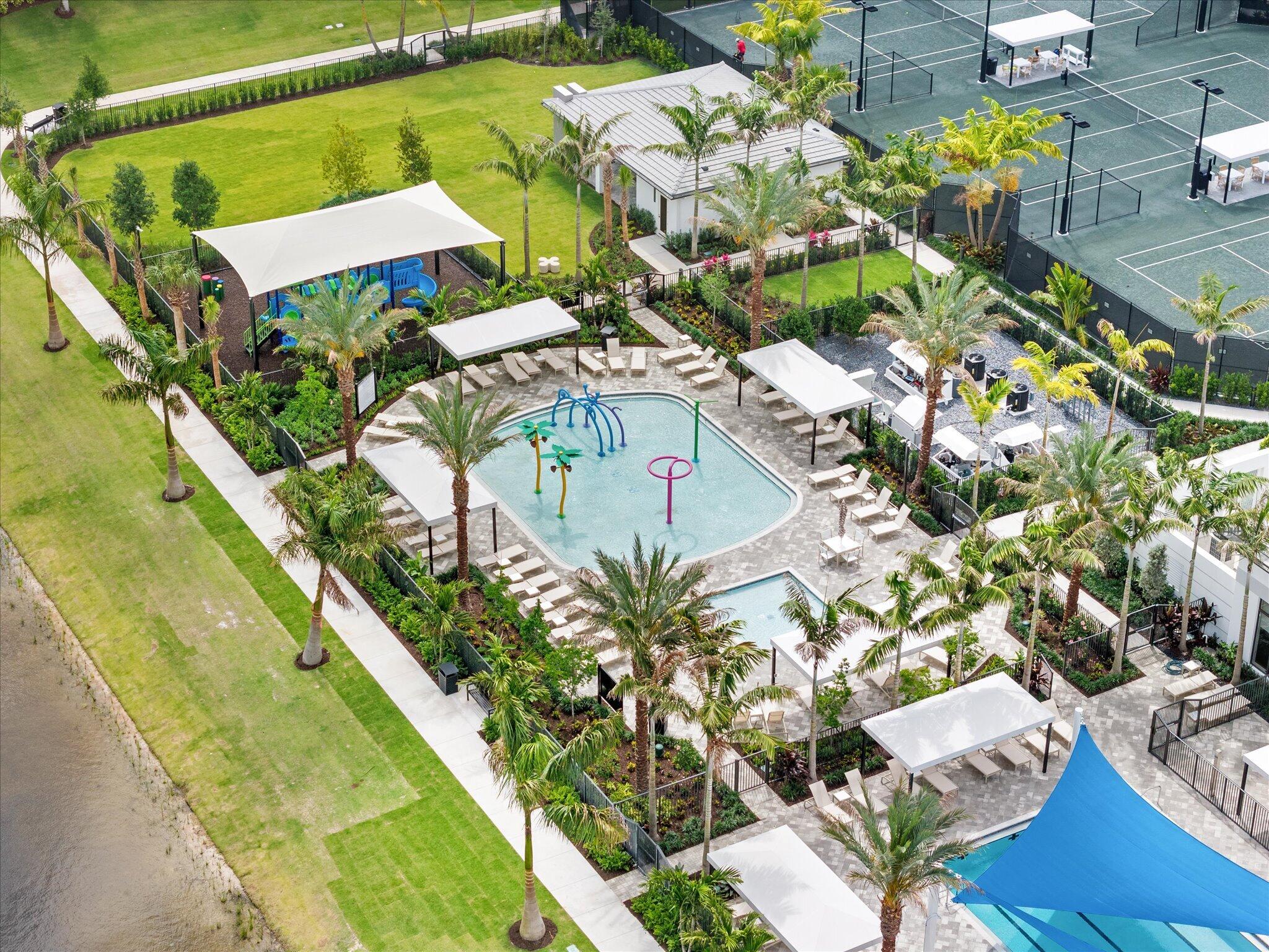 9273 Sunflower Mdw Road Boca Raton, FL 33434 - Photo 36 of 39 Aerial Clubhouse + Kiddie Pool