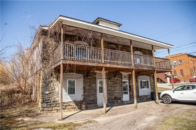 a front view of a building