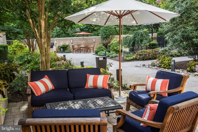 a outdoor view with sitting space and garden