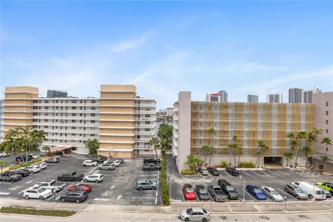 a view of a city with tall buildings