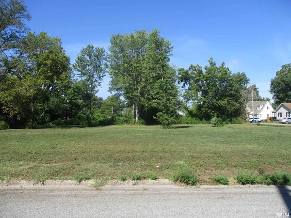 a view of a field with trees