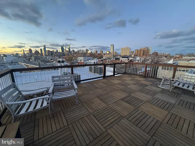a view of a terrace with seating space