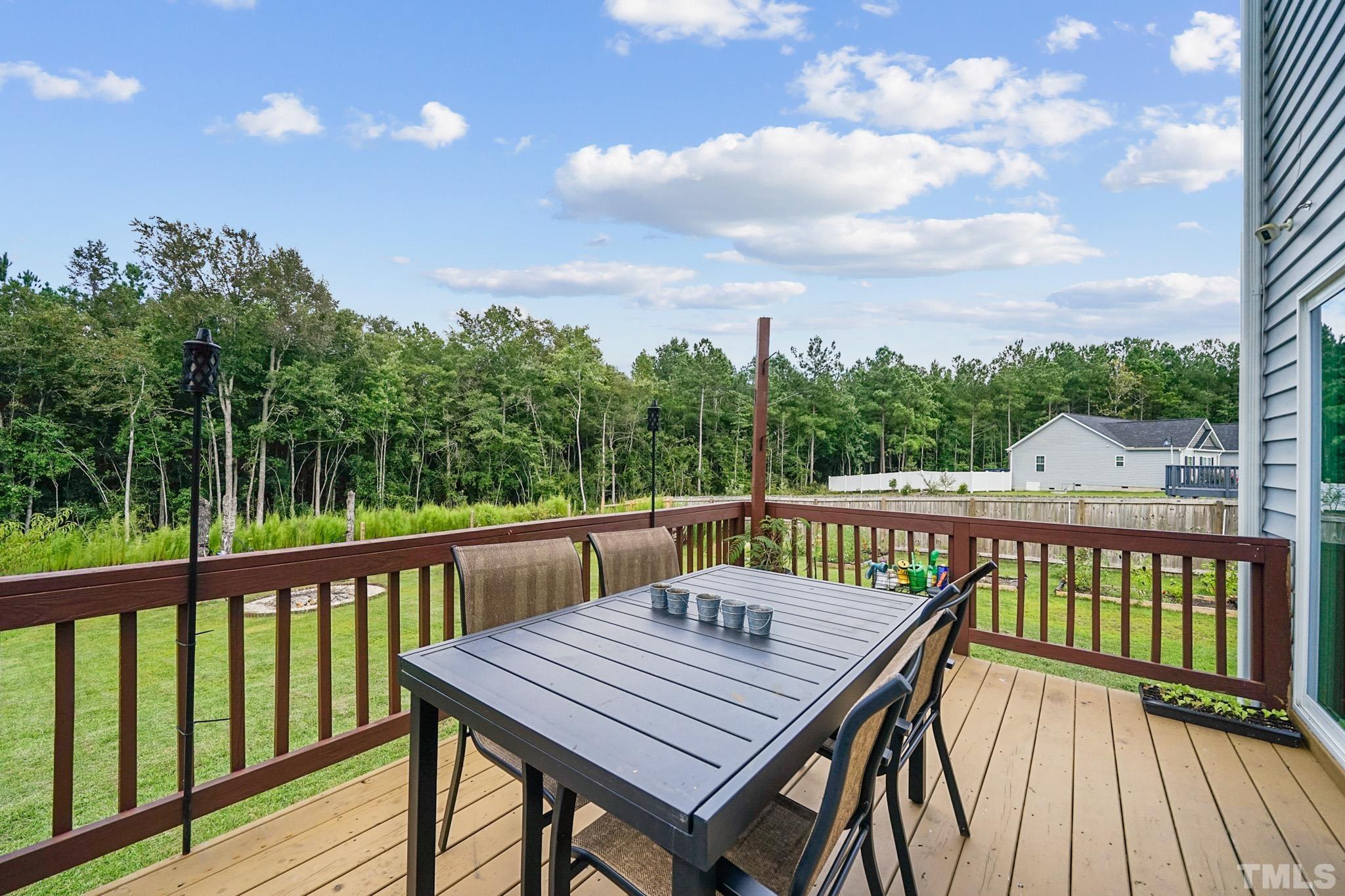 856 Juno Drive Broadway, NC 27505 - Photo 11 of 46 a view of a wooden chairs on the deck