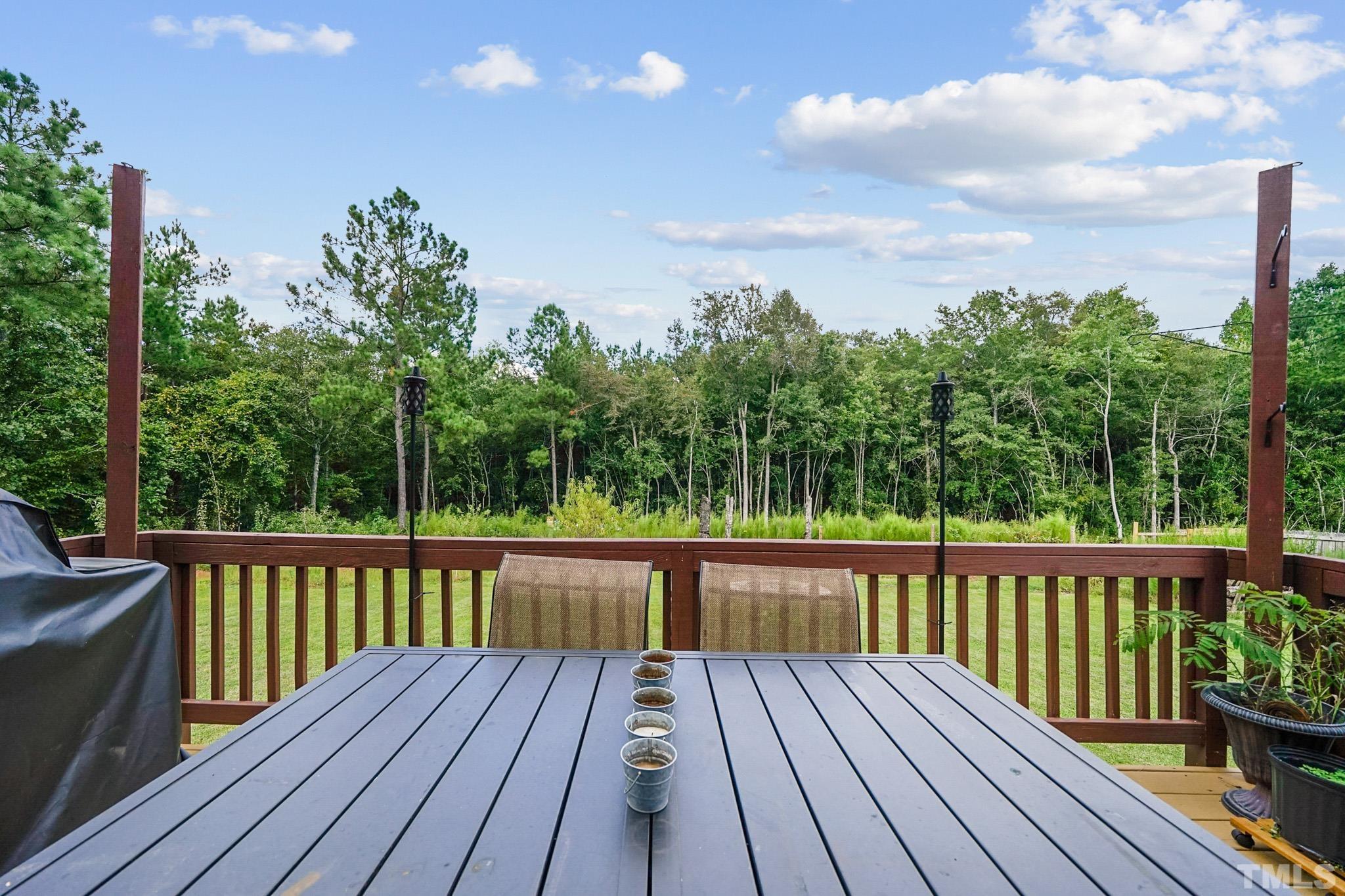 856 Juno Drive Broadway, NC 27505 - Photo 12 of 46 a view of deck with wooden floor and fence with a garden
