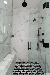 a bathroom with a shower