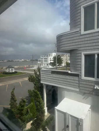 a balcony with view of city