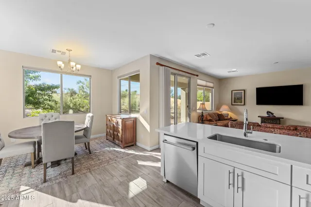 a room with a workspace