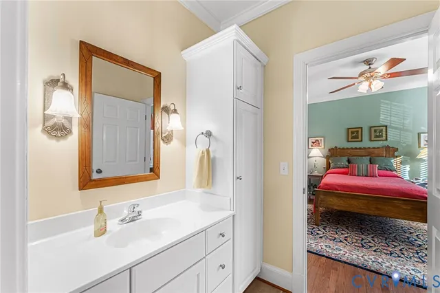 a room with furniture