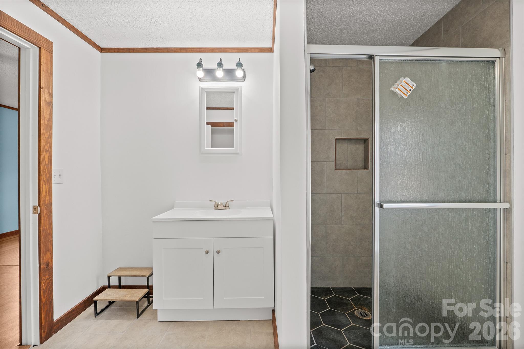 7400 Corn Hill Road Connelly Springs, NC 28612 - Photo 16 of 41 a bathroom with a shower and a sink