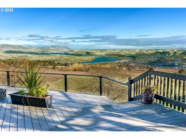 a view of a terrace with wooden floor