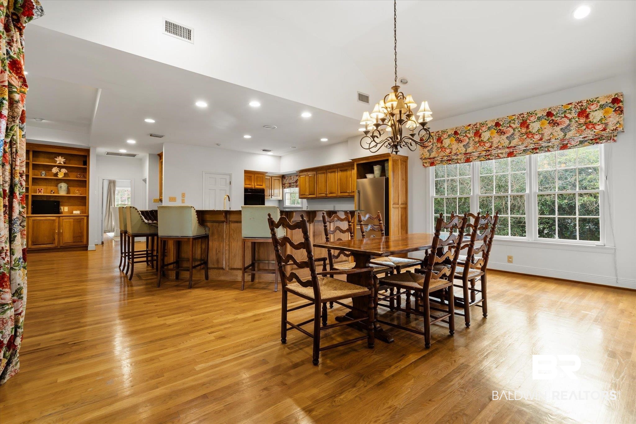 143 Myrtlewood Lane Mobile, AL 36608 - Photo 14 of 55 Dining room featuring recessed lighting, light wood-style floors, visible vents, and a chandelier